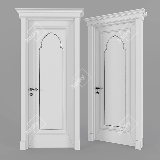 Oriental-style Interior Door 3D model image 2