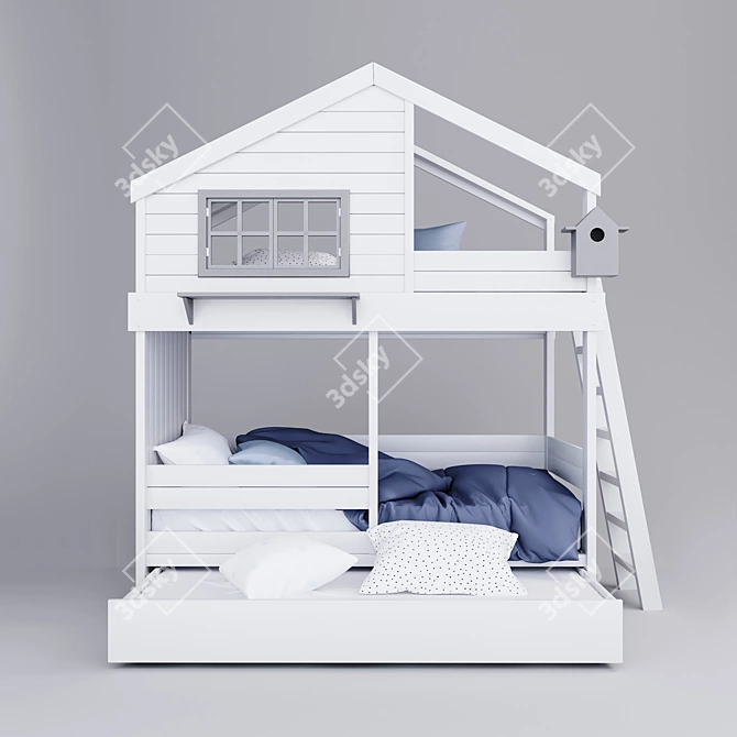 Cozy Nest Bed: Bukvud Factory 3D model image 1