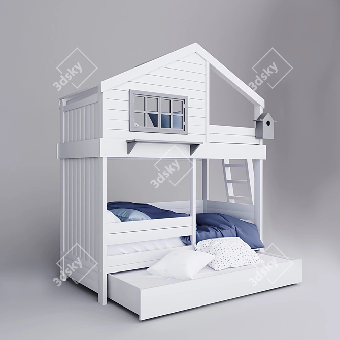 Cozy Nest Bed: Bukvud Factory 3D model image 2