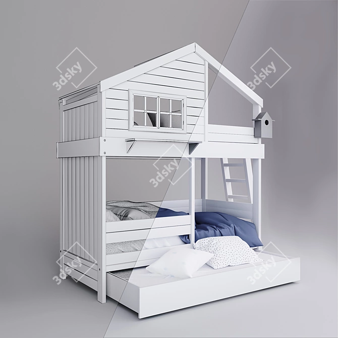 Cozy Nest Bed: Bukvud Factory 3D model image 3