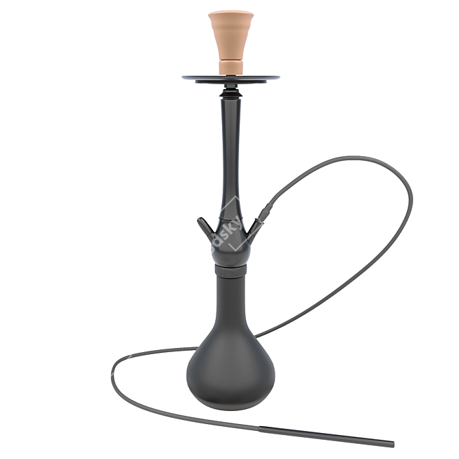 Sleek Charcoal Hookah 3D model image 1