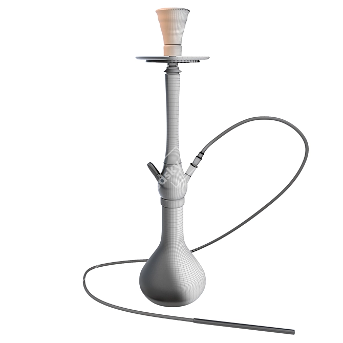 Sleek Charcoal Hookah 3D model image 2