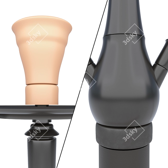 Sleek Charcoal Hookah 3D model image 3