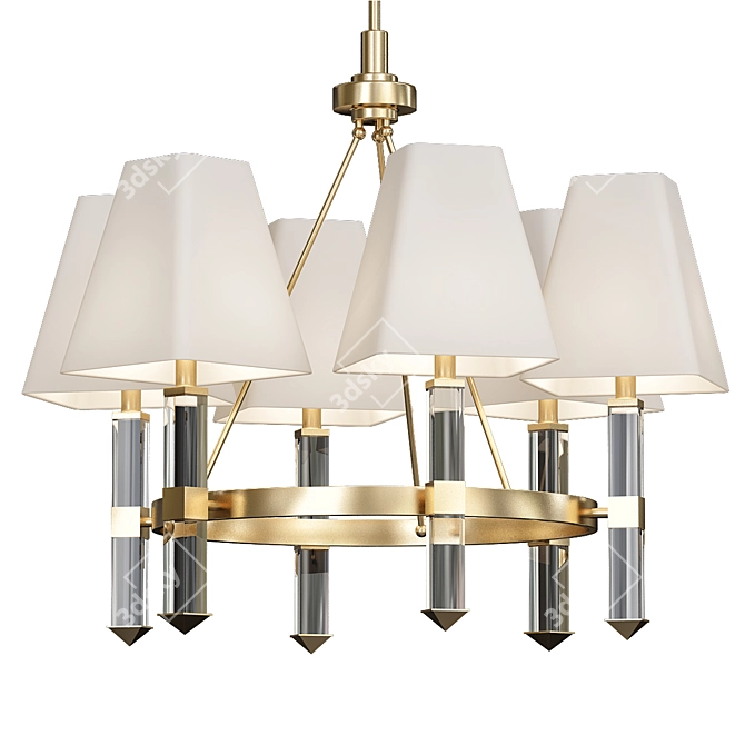 Elegant Brass Chandelier 3D model image 1