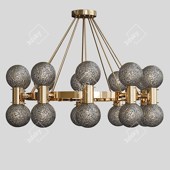 Elegance in Glass: Murano Chandelier 3D model image 1