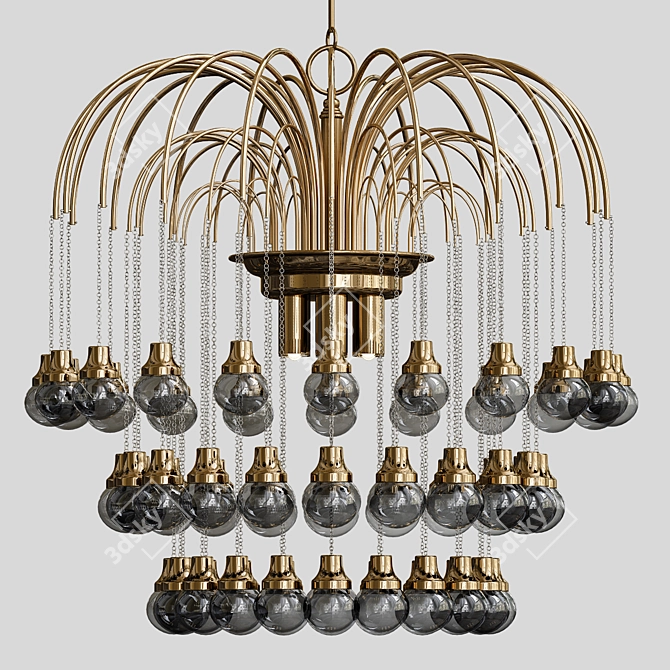 Elegant Italian Chandeliers by Venini 3D model image 1