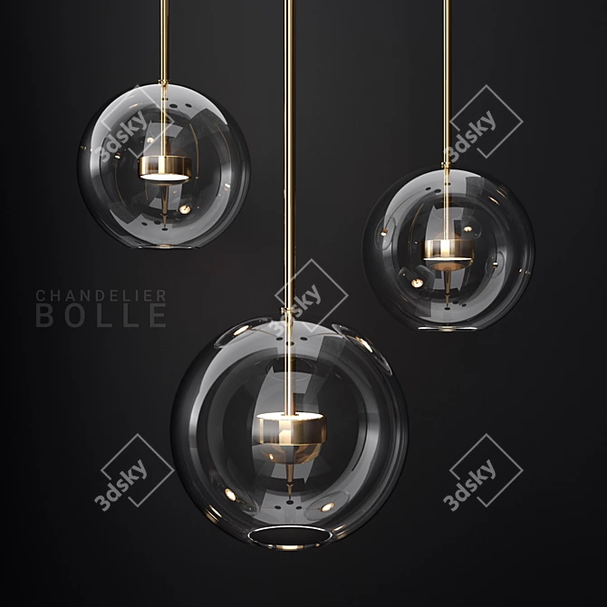 Giopato & Coombes Bolle 1 Bubble - Elegant Clear/Gold Pendant 3D model image 1