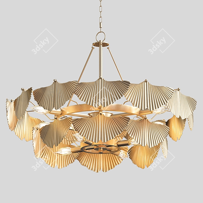 Elegant Aberdeen Chandelier: 9 Lights 3D model image 1