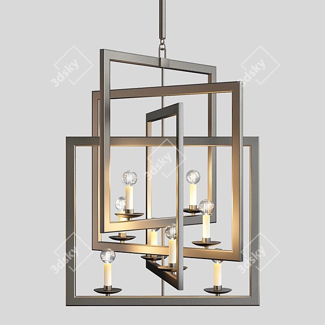 Sophisticated Bronze Gold Chandelier 3D model image 1