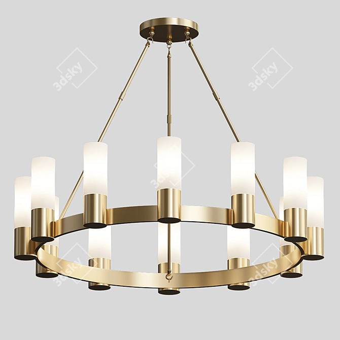 Elegant Contessa Brass Chandelier 3D model image 1