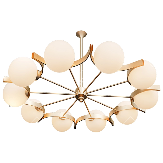 Elegant Murano Crystal Artichoke Chandelier 3D model image 1