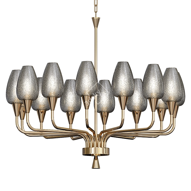 Longmont 4733-AGB: Elegant Aged Brass Chandelier 3D model image 1