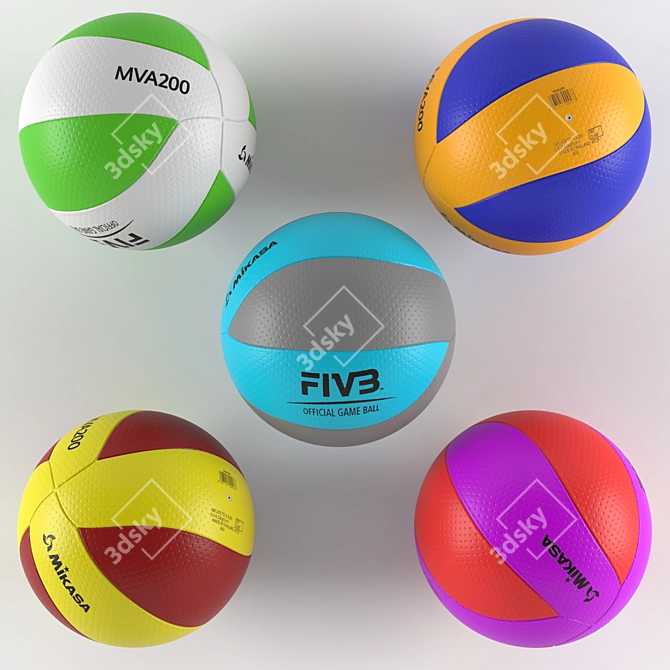 Mikasa MVA200 Volleyball: Official Design, Customizable Colors 3D model image 2