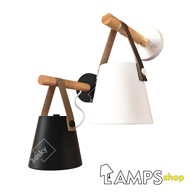 Modern Sconce Lamps: Black and White Options 3D model image 2