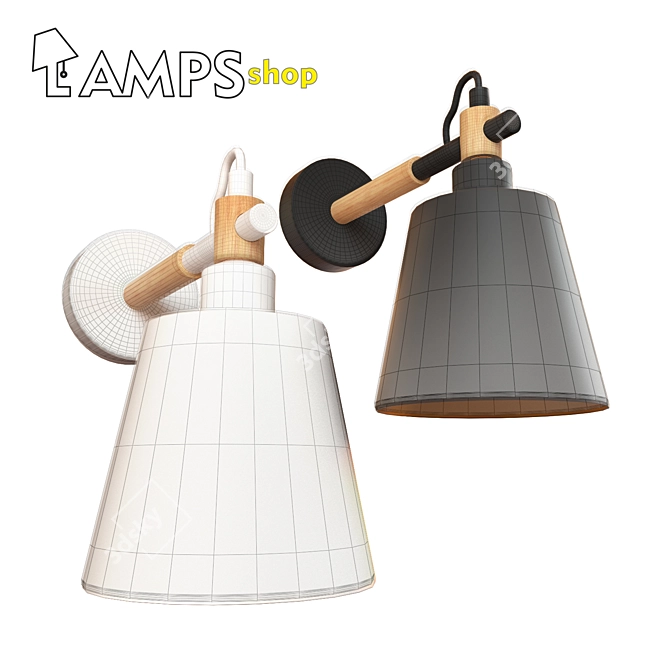 Modern Sconce Lamps: Black and White Options 3D model image 3