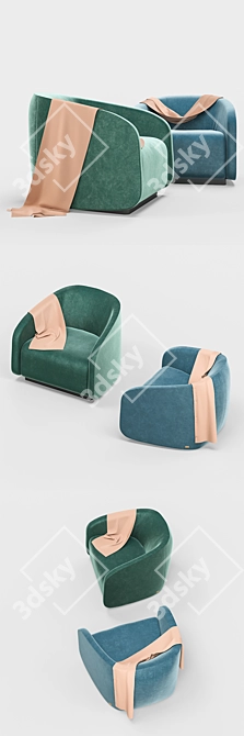 Fendi Fanny Swivel Armchair - Luxury Design 3D model image 2