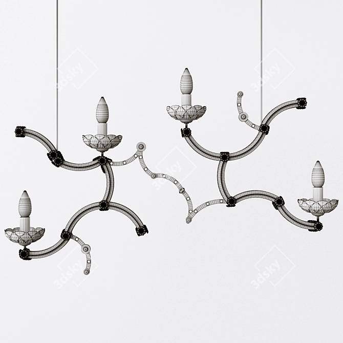 Elegant Ghebo Pendant Light 3D model image 2