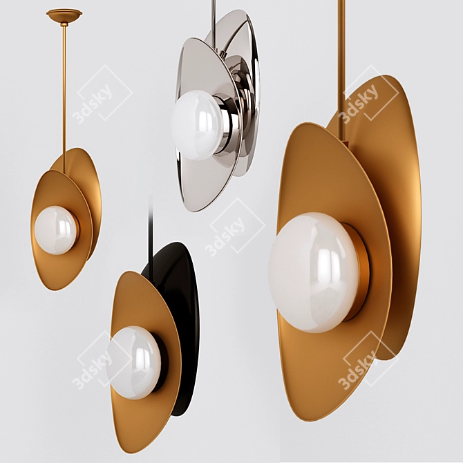 Elegant Nouvel Small Pendant: Modern Design & LED Lighting 3D model image 1