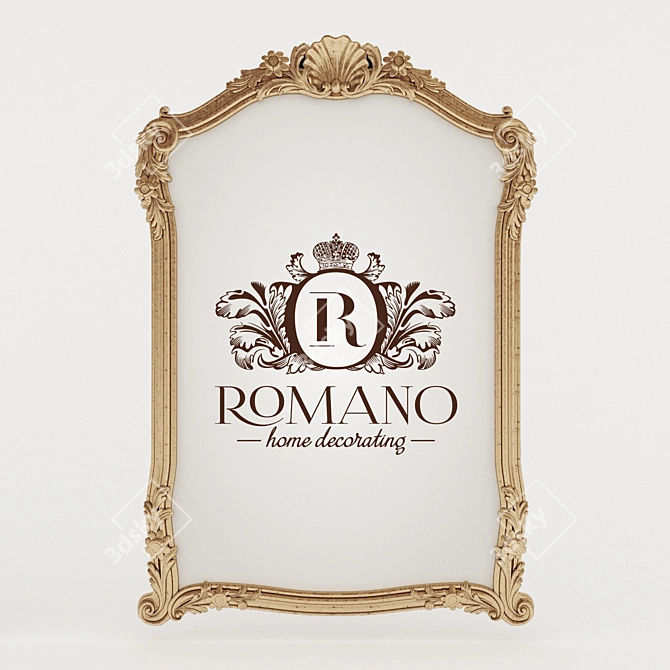 Romano Home Olivia Mirror: Elegant Sculptural Design 3D model image 1