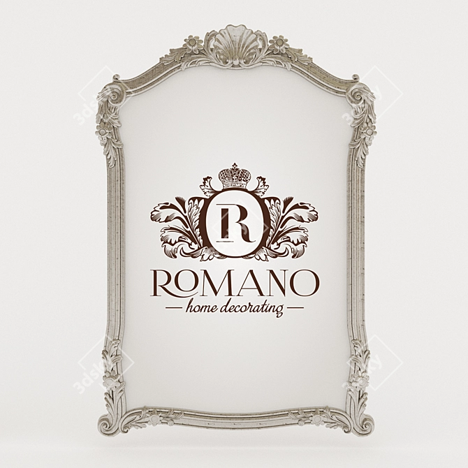 Romano Home Olivia Mirror: Elegant Sculptural Design 3D model image 2