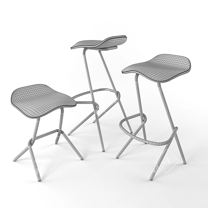 Prostoria Strain: Sleek & Stylish Barstool 3D model image 2