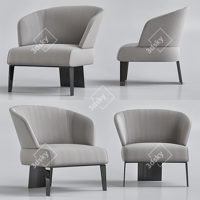 Luxury Minotti Armchair: Style and Comfort 3D model image 1