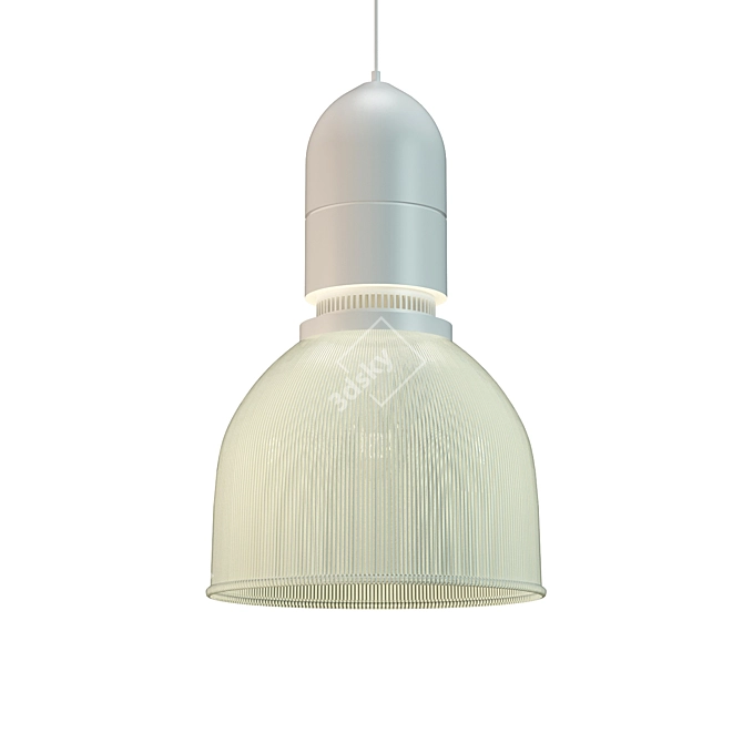  Industrial Ribbed Glass Pendant Light 3D model image 1