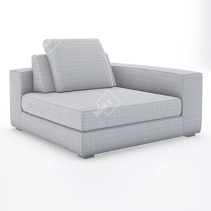 Gustav Leather Left-arm Chair: Modular Elegance 3D model image 3