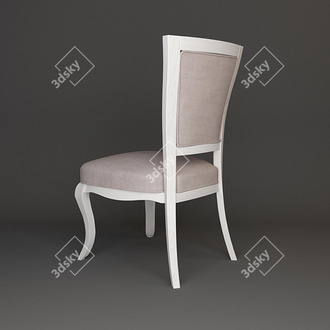 Distressed White Wood Dining Chair 3D model image 3
