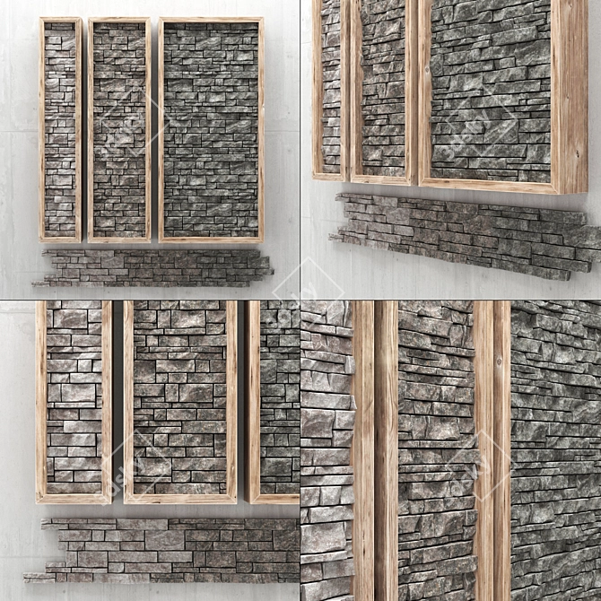 Stone Decor Panels: Elegant and Versatile 3D model image 1