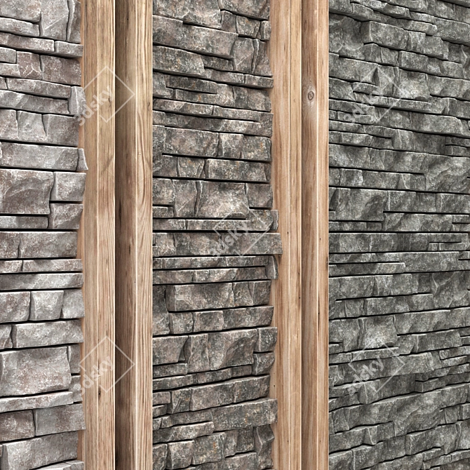 Stone Decor Panels: Elegant and Versatile 3D model image 2