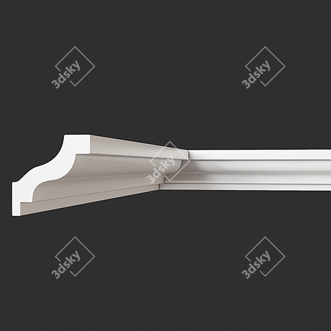 Elegant Gypsum Cornice: 50x50mm 3D model image 1