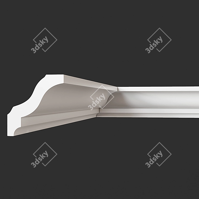 Elegant Gypsum Cornice for Decorating 3D model image 1