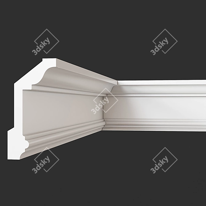 Elegant Gypsum Cornice - 100x50mm 3D model image 1