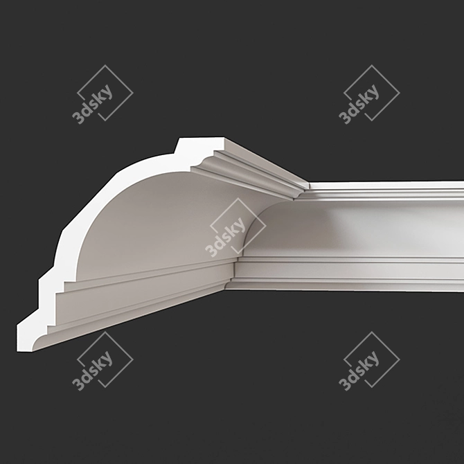 Elegant Gypsum Cornice - Affordable and Stylish 3D model image 1