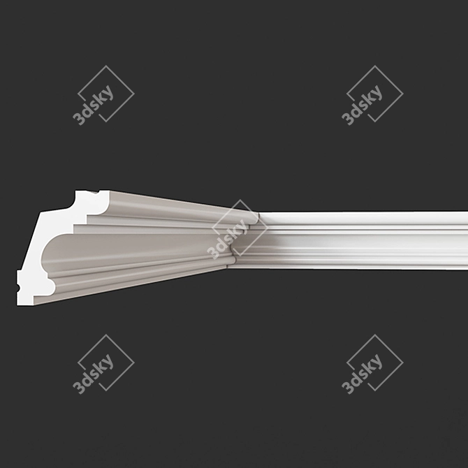 Elegant Gypsum Cornice - S6K10 3D model image 1