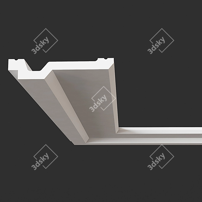 Classic Gypsum Cornice 20x100mm 3D model image 1