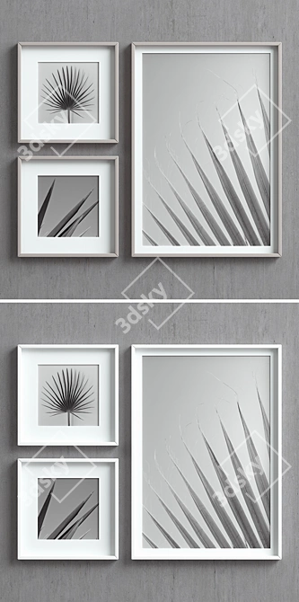 Elegant Frames Set with 4 Colors 3D model image 2