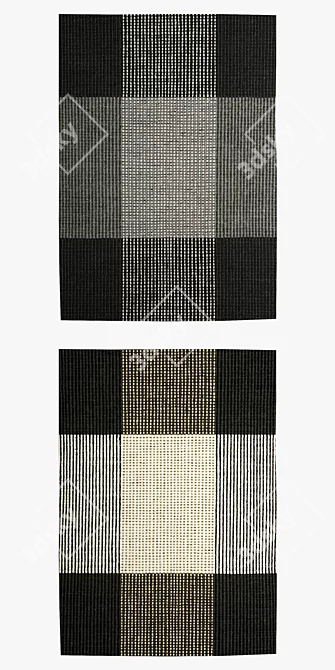 Bologna Ocean Grey Black Rugs 3D model image 2