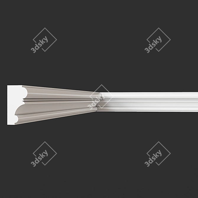 Deluxe Gypsum Molding - 23x42 mm 3D model image 1