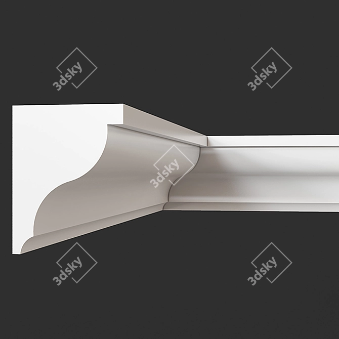 Elegant Gypsum Cornice for Decoration 3D model image 1