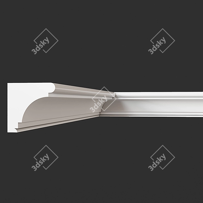 Classic Cornice Molding: Elegant Gypsum Trim 3D model image 1