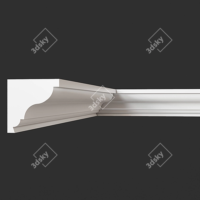 Elegant Gypsum Cornice for Stylish Interiors 3D model image 1