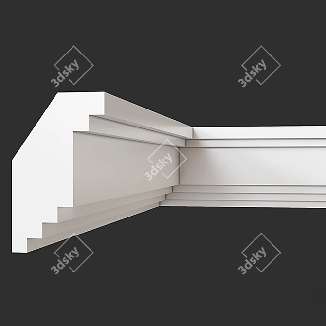 Artistic Gypsum Cornice: Elegant & Affordable 3D model image 1