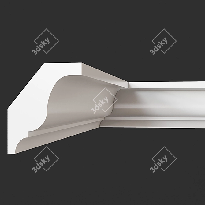 Elegant Gypsum Cornice - Stylish Decor 3D model image 1