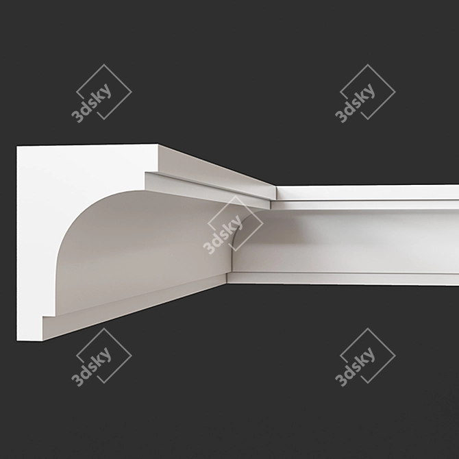 Elegant Gypsum Cornice 3D model image 1