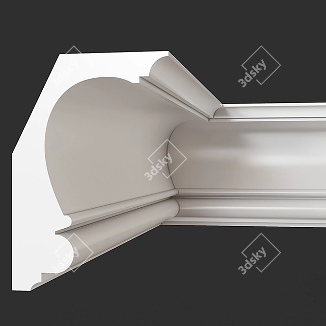 Elegant Gypsum Cornice 3D model image 1