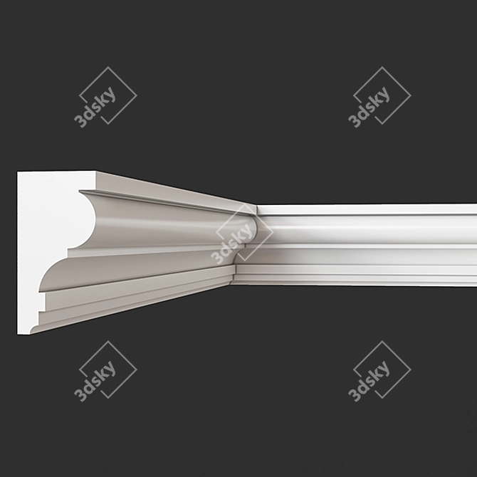 Classic Gypsum Cornice Molding 3D model image 1