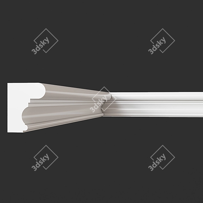 Elegant Gypsum Molding: Artistic Detailing 3D model image 1