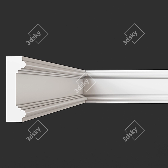 Elegant Gypsum Molding - 80x25 mm 3D model image 1